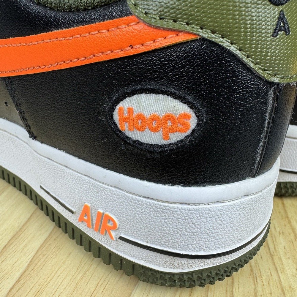 Nike Air Force 1 '07 LV8 Hoops Mens 8 Womens 9.5 Black Total Orange Halloween - Picture 6 of 13